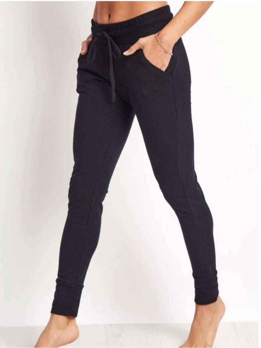 FP Movement Sunny Skinny Sweatpants Small Black Jogger Drawstring Pockets